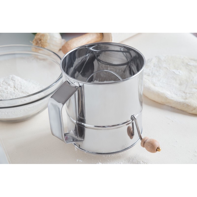 Fox Run Stainless Steel Flour Sifter, 3 Cup Capacity With