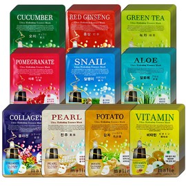 Marie Mask Pack 100 Sheets/Aloe/Cucumber/Pomegranate/Pearl/Snail / 마리에 마스크팩 100매알로에오이석류진주달팽이