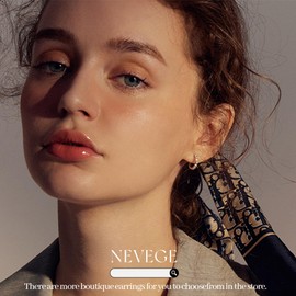 NEVEGE 6Pairs Silver Hoops Earrings for Women,Cubic Zirconia Sterling Silver Hoop Earrings Hypoallergenic Silver Huggie Earrings Small Silver Hoop Earrings Sets for Multiple Piercings (8MM 10MM 12MM)