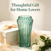 10 inch Green Glass Flower Vase for Pampas Grass, Medium
