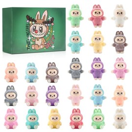 24-Pack Flocked Collectible Figures for Kids, 2.4" & 2" Standing/Sitting Cute Mini Animal Dolls, Party Favors, Goodie Bag Stuffers, Birthday Gifts for Girls Boys