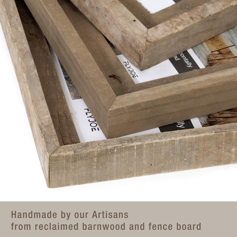 Rustic 5x7 Picture Frames, Reclaimed Barnwood Photo Frames with HD