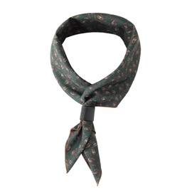 WANYING Men's Square Neck Scarf Nicki Scarf with Leather Loop Multifunctional Scarf Headscarf Traditional Scarf Bandanas Vintage Retro 60 x 60 cm - Paisley Pattern Dark Green