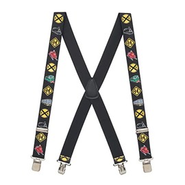 Suspender Store Novelty Train Suspenders - 1.5-Inch Wide Elastic - X-Back - Gator Clip - 48" for 5'9" to 6'2" tall