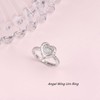 925 Sterling Silver Lab Opal Heart Urn Ring for Ashes