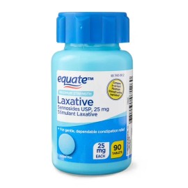 Unbranded Equate Maximum Strength Stimulant Laxative Tablets, Sennosides 25 mg, 90 Count