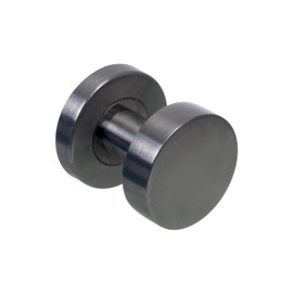 NAJDER Stainless Steel Door Knob, Single, Flat Door Knob, Movable Door Handle, Flat Knob on Round Rose, Stainless Steel Door Knob with a Set of Mounting Screws (AISI 304)