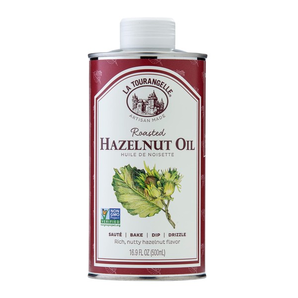 La Tourangelle Roasted Hazelnut Oil, High-Oleic Oil Great for Baking, Stir-Frying, and Vinaigrettes, 16.9 Fl Oz