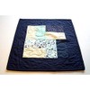 Blue Quilted Table Topper or Wall Hanging in Modern Patchwork