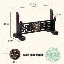 Ekkhysis Kylin Sword Stand 1-Tier Padded Hook Katana Stand Holder Display Hanger for Tanto Rapier Light Saber Samurai Cosplay Blade Tanjirou Demon Slayer Weapon Display Stand (1-tier)