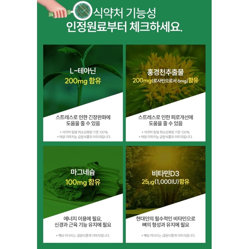 Theanine efficacy Rhodiola extract D3 nutritional supplement tension relief for