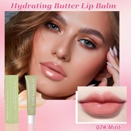 Summer Lip Balm, Conditioning Lip Gloss Tinted Lip Balm Nourishing Lip Mask, Natural Lip Butter Balm for Instant Brightened Moisture, Non-Greasy Soothes Dry Lip Care Oil for Men and Women (Mint)