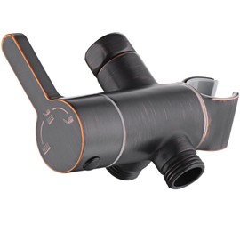 3 Way Shower Diverter Valve with Hand Shower Holder, G1/2 Shower Head Splitter, Shower Arm Diverter, Bathroom Universal Shower System Replacement Part (Oil Rubbed Bronze)