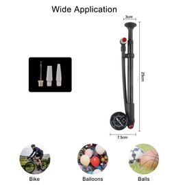 Beleeb High-Pressure 300 PSI Bike Shock Pump, Bicycle Pump with Visual Dial, Front Fork & Rear Shock Suspension Portable Mini Pump with Air Bleed Button