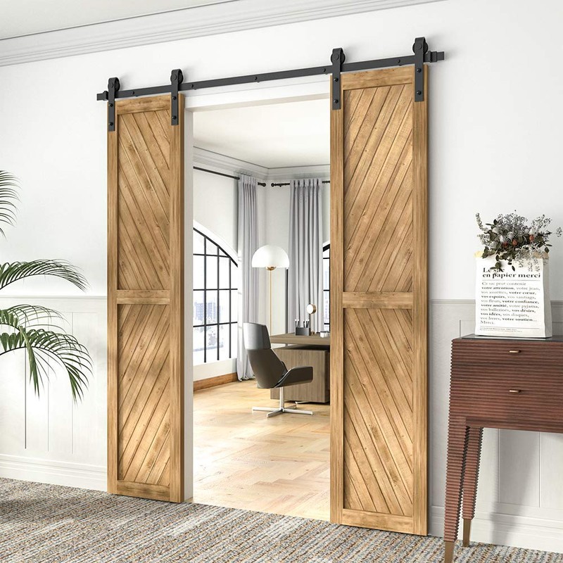 WINSOON 6FT Barn Door Hardware Kit: Double Sliding Door Hardware