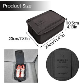 4 PCS Shoe Bags for Travel, Foldable Shoe Bag Waterproof Dust Proof Shoe Storage Bags Multifunctional Shoes Bag with Zipper for Men or Women Daily Use (Black,Grey)