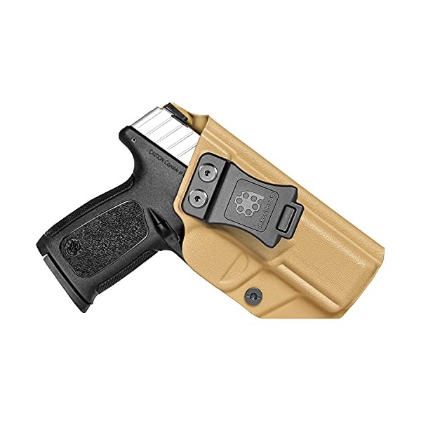 Amberide IWB KYDEX Holster Fit: S&W SD9 VE & SD40 VE Pistol | Inside Waistband | Adjustable Cant | US KYDEX Made (Coyote Brown, Right Hand Draw (IWB))