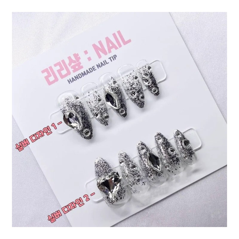 Bling Gra Handmade Nail Tips - Purple Design 2 (Thumb