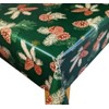Karina Home Christmas Pine Cones Green PVC Vinyl Wipe Clean Oilcloth Tablecloth (Green, 200cm x 140cm)