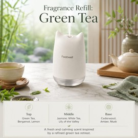 Waterless Diffuser with Leak-Proof Refill, 4 Mist Modes, Green Tea