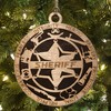 3" Sheriff Christmas Ornament - Handcrafted Wooden Decoration with Solid