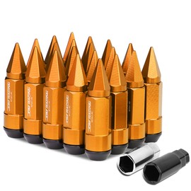 Auto Dynasty M12 x 1.5 Open/Closed End Design 20-Piece Aluminum Alloy Wheel Lug Nuts + 2 X Deep Drive Extension (Orange)