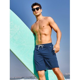 NORTHYARD Mens Swim Trunks Board Shorts 9 Inch Bathing Suit Swimwear Quick Dry Beach Short with Zipper Pocket - No Mesh Liner RoyalBlue XL