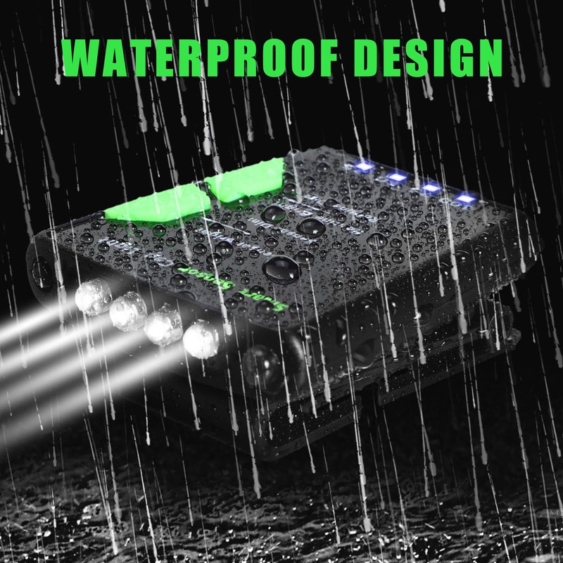 Mudder 4 Pcs Rechargeable Cap Light with Head Strap and