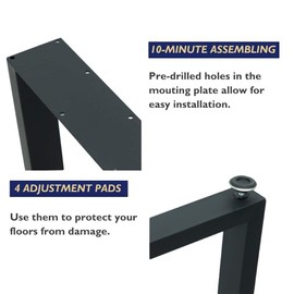 BOTAOYIYI Table Legs 28 inch, Dining Table Legs Heavy Duty,Metal Desk Legs Triangle Shape Industrial Modern Furniture Legs Table Base Set of 2 (28.3”H 23.6”W, 2 PCS)