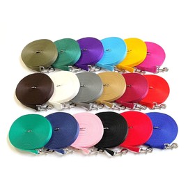 Dog Training Lead 30ft 9 Metre Leash Tracking Line Recall Obedience In 20mm Polypropylene Webbing (White)