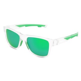 Kele Headwall Classic Style Sport Sunglasses (Crystal/Lime Green Polarized)