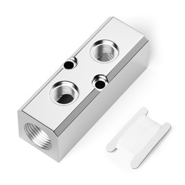 TAILONZ PNEUMATIC Silver 2 Way Pneumatic Shunt Aluminum Block Pneumatic Manifold Air Distribution Block Air Path Exhaust air Source Distributor,Compressed Air Manifold Pneumatic