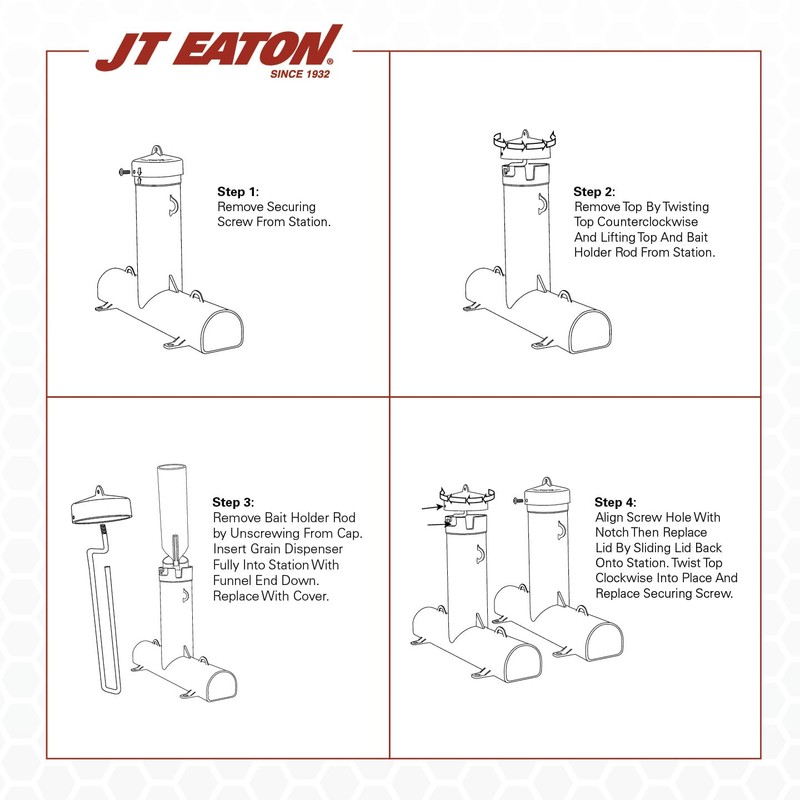JT Eaton Top Loader Bait Station 902GBD Grain Bait Dispenser