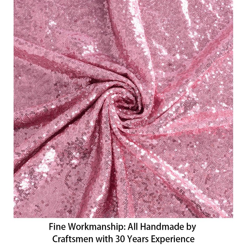 ShinyBeauty Fuchsia Pink Sequin Fabric Full Glitters Sequins Fabric on