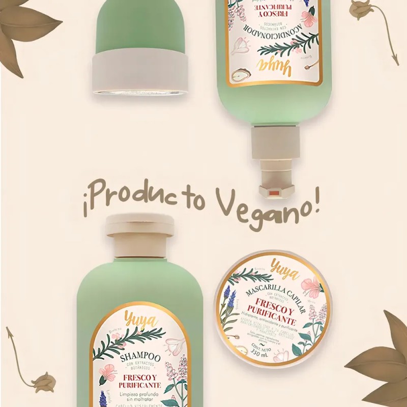 Kit Shampoo+mascarilla+acondiciona Fresco Y Purificante Yuya