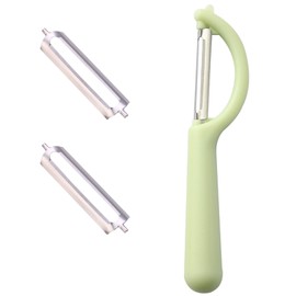 Peeler for Tupper with 2 Replacement Blades, Potato Peeler Asparagus Peeler Blades, for Tupperware Peeler, Easy to Clean, Vegetable Peeler, Stainless Steel, Carrot Peeler, Cucumber Peeler (Green)