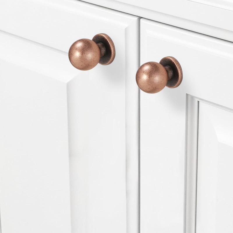 BUKOBYHE 10 Pack Antique Copper Cabinet Knobs Vintage Drawer Knobs