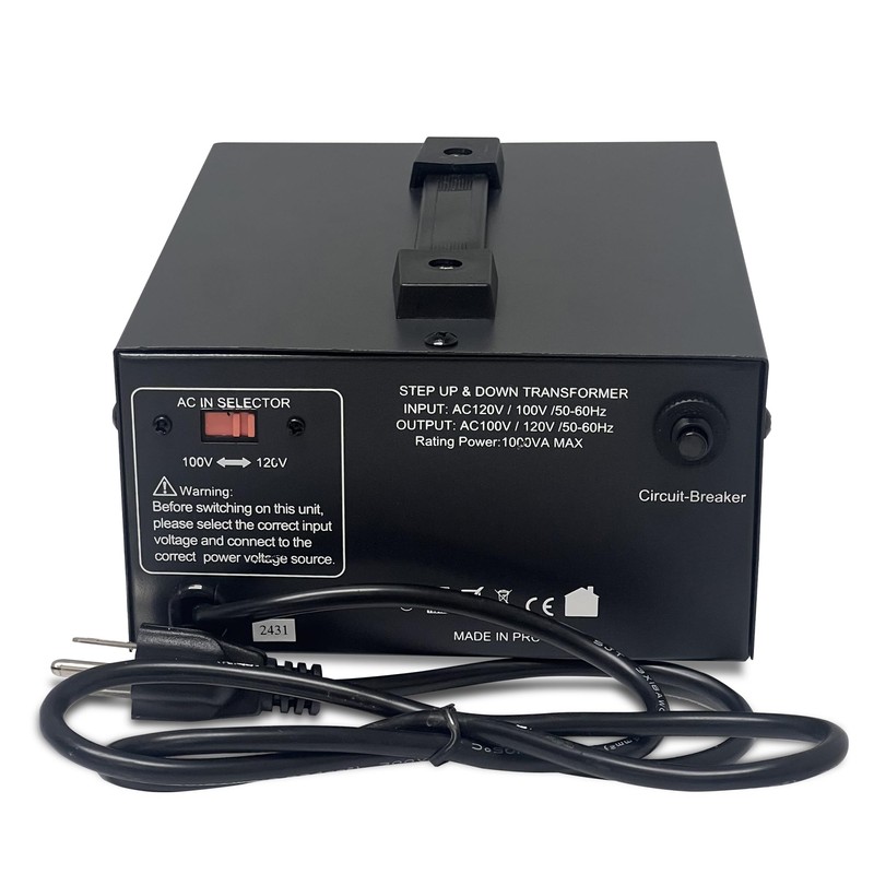 LiteFuze 1000W Step-Up/Step-Down Transformer with Dual Sockets - Premium Copper