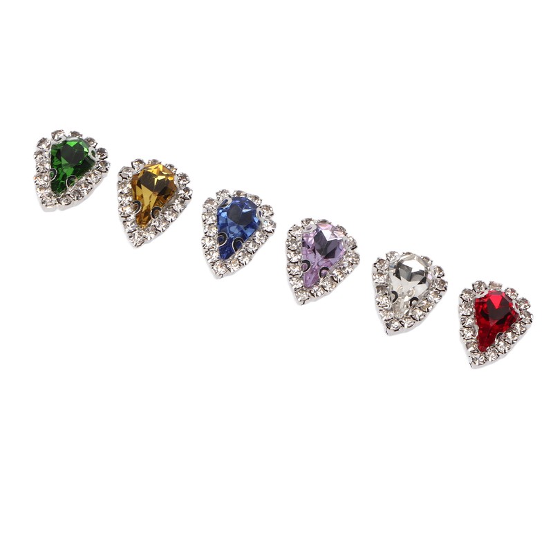 30pcs Sew On Rhinestones 6 Colors DIY Handcraft Glass Rhinestone