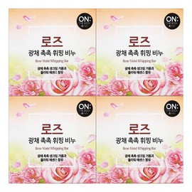 LG Household & Health Care 온더바디 플라워 로즈 휘핑 비누 90g 4개입 x 1개 On the Body Flower Rose Whipping Soap 90g 4 Pieces x 1 Pack