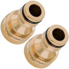 Poppstar 2 x tap connectors, 1/2 inch internal thread and plug-in coupling for garden hose (compatible with Gardena plug-in system)