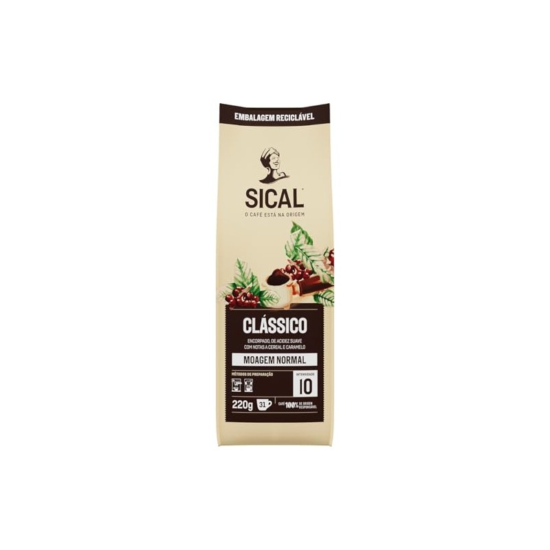 Sical Portuguese Roasted Whole Coffee Beans - 220 grams /