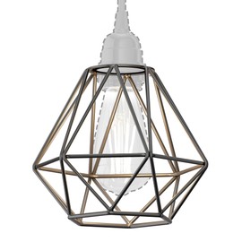 ledscom.de Pack of 2 Cage Lampshade, Black, 155 mm Diameter