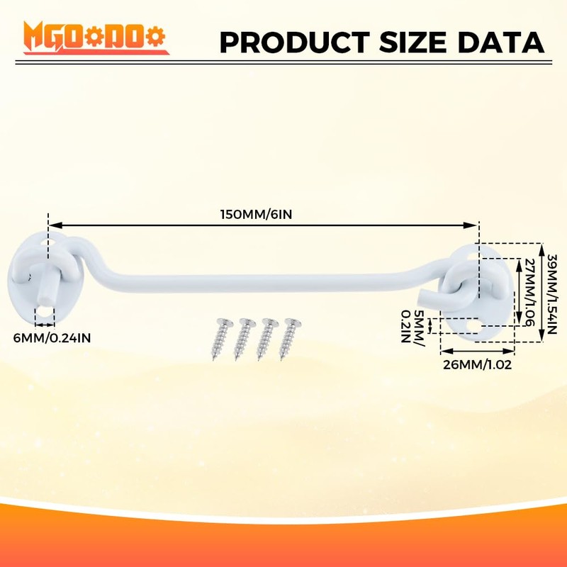 150mm Cabin Hook and Eye Latch Lock Shed Gate Door