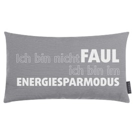 Cushion Quote Lazy Grey 25 x 45 cm Made in Germany / Oekotex 100 Certificate