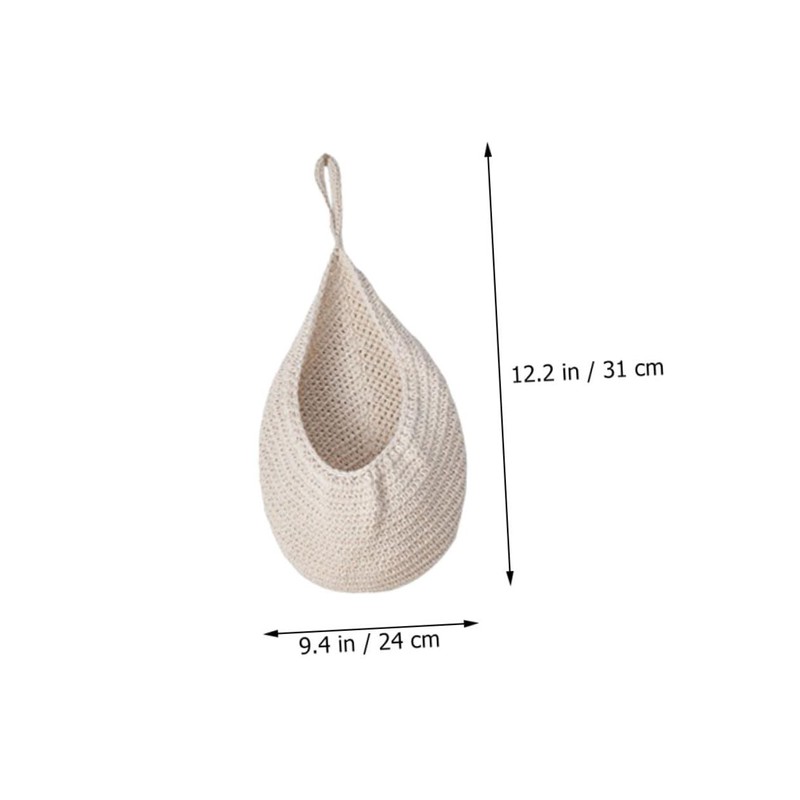 BIUDECO Multi-function Fruit Storage Container Woven Hanging Basket Teardrop Shape