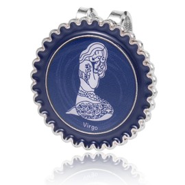 lasuroa Stylish Constellation-Themed Golf Ball Marker & Magnetic Hat Clip Set, Durable Iron Ball Marker with Hat Clip Blue Golf Accessories for Men Hats Gloves(Virgo)