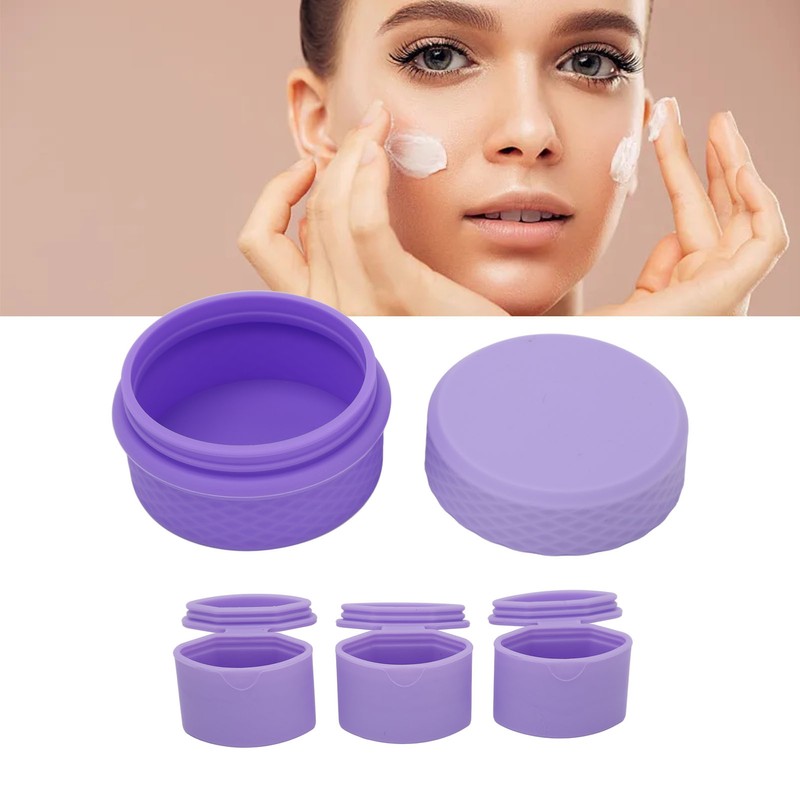 Travel Silicone Makeup Containers Set with 3 Dispensers Refillable Empty