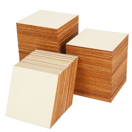 100 Pieces 3x3 Inch Wood Squares Unfinished Basswood Plywood Wooden Sheets 1/8 inch Thick Blank Wood Squares for Crafts Painting Scrabble Tiles Mini House Building Wooden Plate Architectural Model