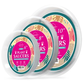 My Homeware Fix 15-Pack Clear Plastic Plant Pot Saucer to Prevent Water Spills – Drip Trays for Indoors and Outdoors – Saucers are 3 Sizes – 6, 8, and 10 inches